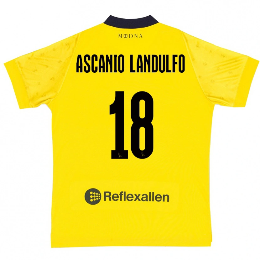 Danxen Børn Gabriele Ascanio Landulfo #18 Gul Mørkeblå Hjemmebane Spillertrøjer 2025/26 Trøje T-Shirt