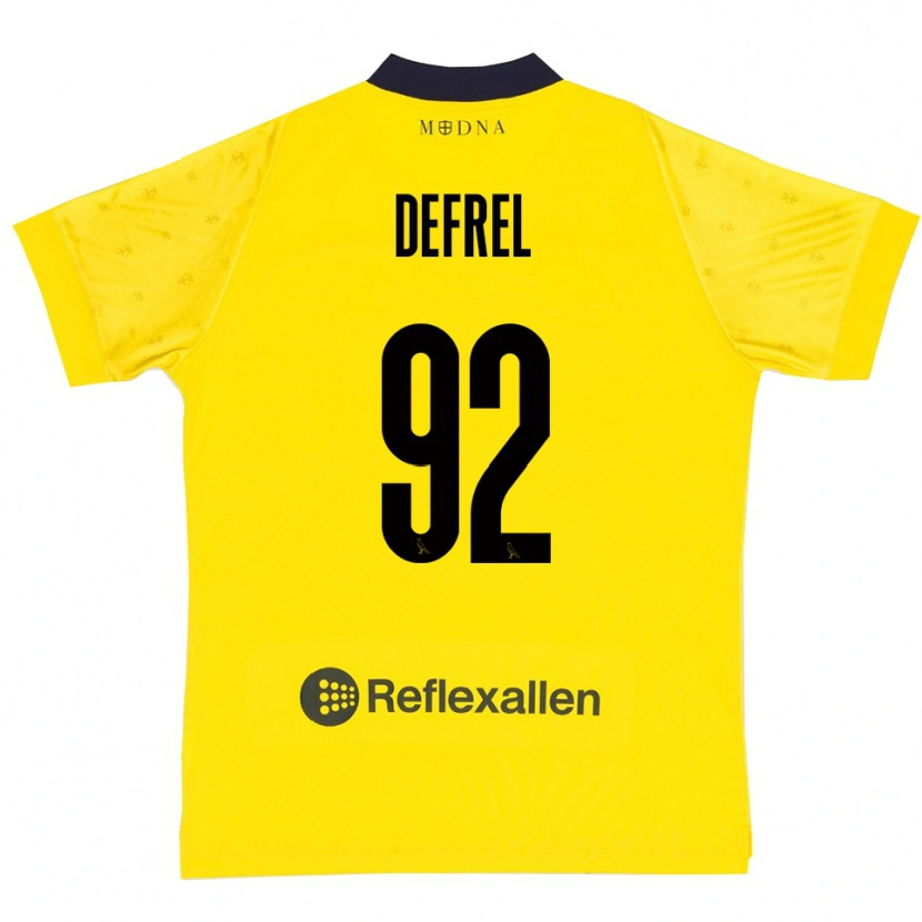 Danxen Børn Grégoire Defrel #92 Gul Mørkeblå Hjemmebane Spillertrøjer 2025/26 Trøje T-Shirt