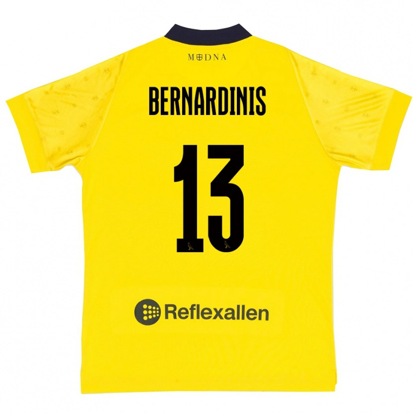 Danxen Børn Riccardo Bernardinis #13 Gul Mørkeblå Hjemmebane Spillertrøjer 2025/26 Trøje T-Shirt