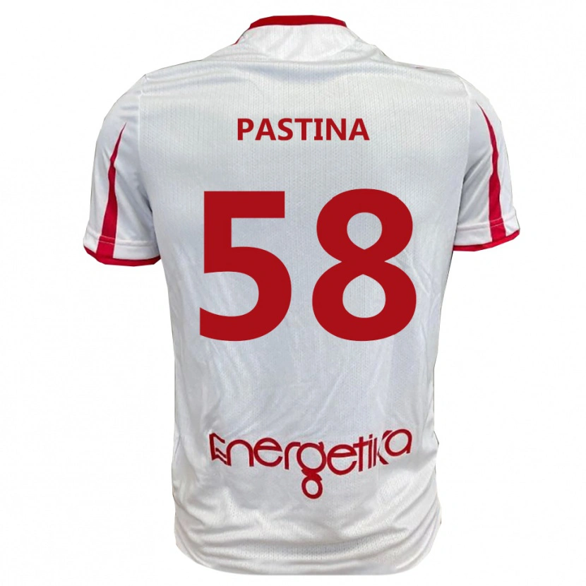 Danxen Børn Christian Pastina #58 Hvid Rød Hjemmebane Spillertrøjer 2025/26 Trøje T-Shirt