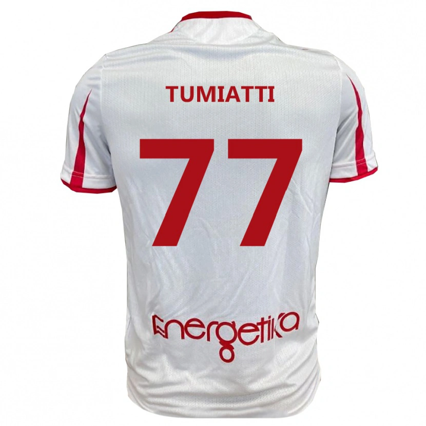 Danxen Børn Francesco Tumiatti #77 Hvid Rød Hjemmebane Spillertrøjer 2025/26 Trøje T-Shirt
