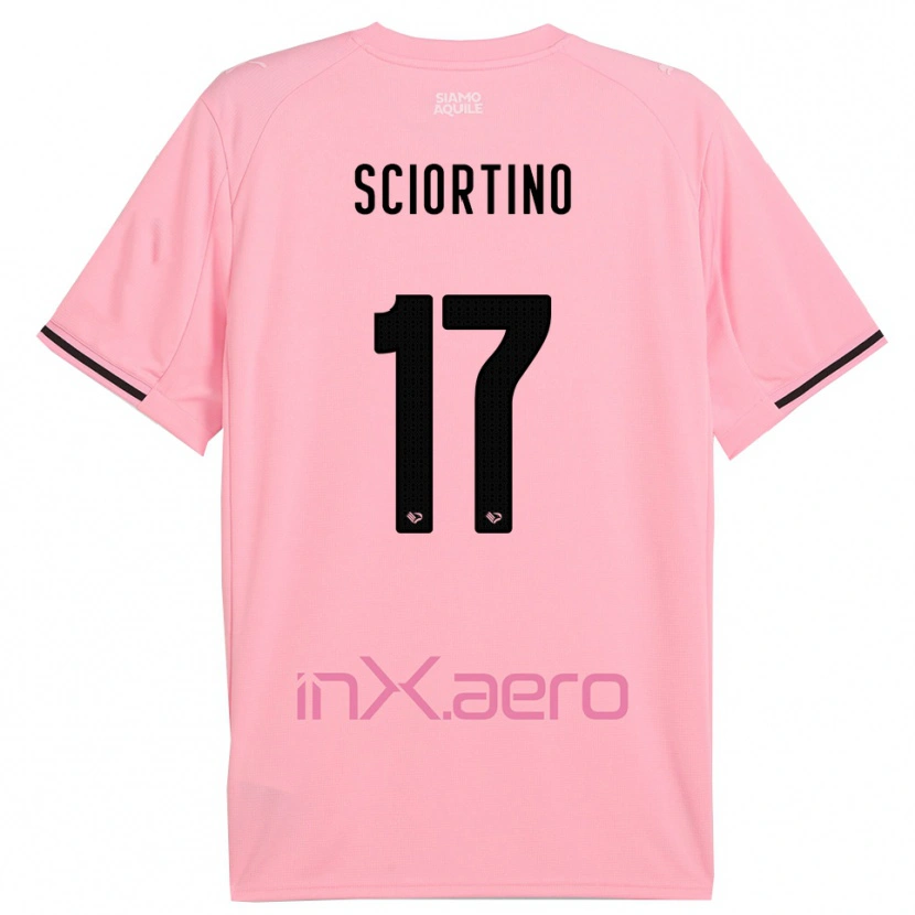 Danxen Børn Riccardo Sciortino #17 Pink Sort Hjemmebane Spillertrøjer 2025/26 Trøje T-Shirt