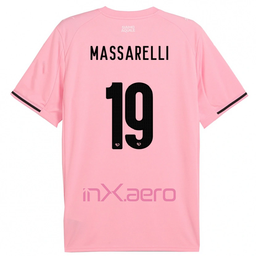 Danxen Børn Francesco Massarelli #19 Pink Sort Hjemmebane Spillertrøjer 2025/26 Trøje T-Shirt