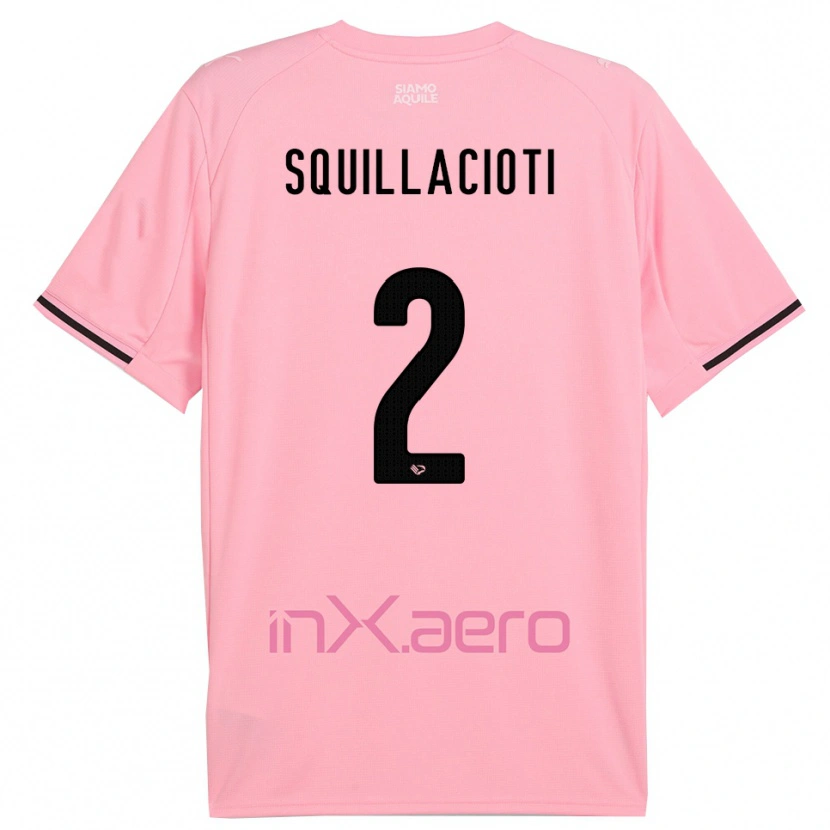 Danxen Børn Salvatore Squillacioti #2 Pink Sort Hjemmebane Spillertrøjer 2025/26 Trøje T-Shirt