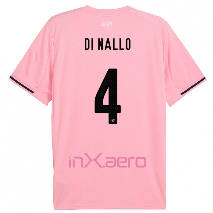 Danxen Børn Federico Di Nallo #4 Pink Sort Hjemmebane Spillertrøjer 2025/26 Trøje T-Shirt