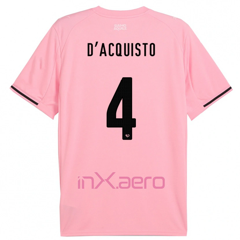 Danxen Børn Giovanni D'acquisto #4 Pink Sort Hjemmebane Spillertrøjer 2025/26 Trøje T-Shirt
