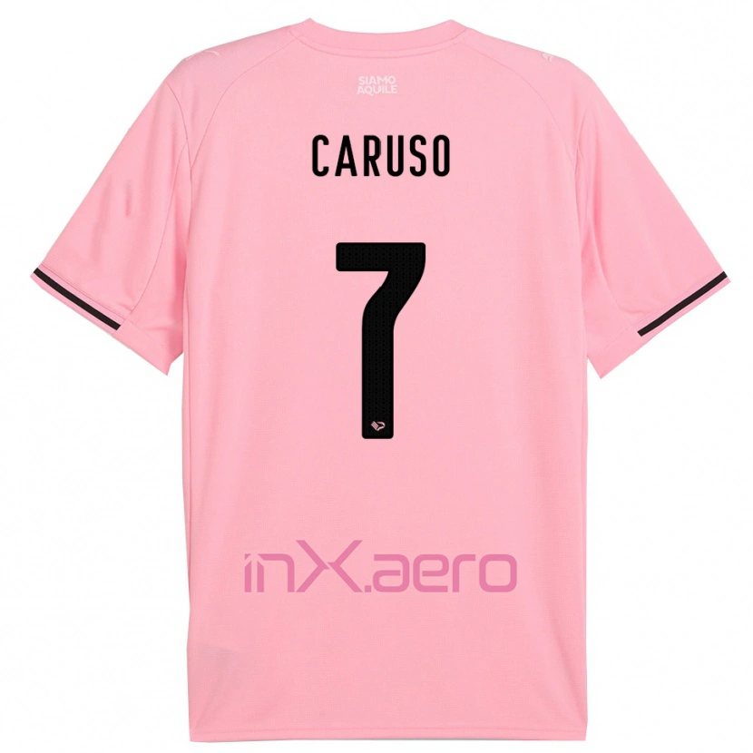 Danxen Børn Edoardo Caruso #7 Pink Sort Hjemmebane Spillertrøjer 2025/26 Trøje T-Shirt