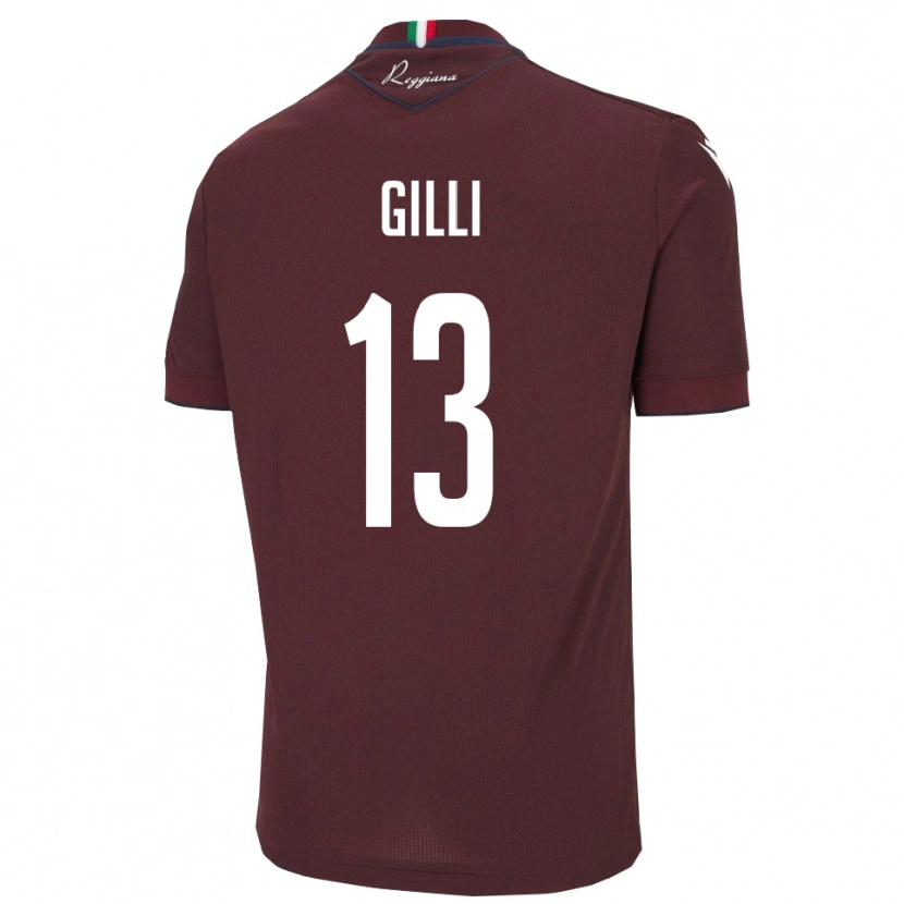 Danxen Børn Alberto Gilli #13 Burgunder Hvid Hjemmebane Spillertrøjer 2025/26 Trøje T-Shirt