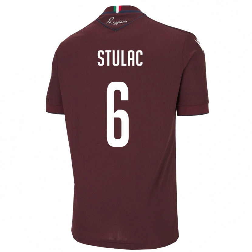 Danxen Børn Leo Stulac #6 Burgunder Hvid Hjemmebane Spillertrøjer 2025/26 Trøje T-Shirt