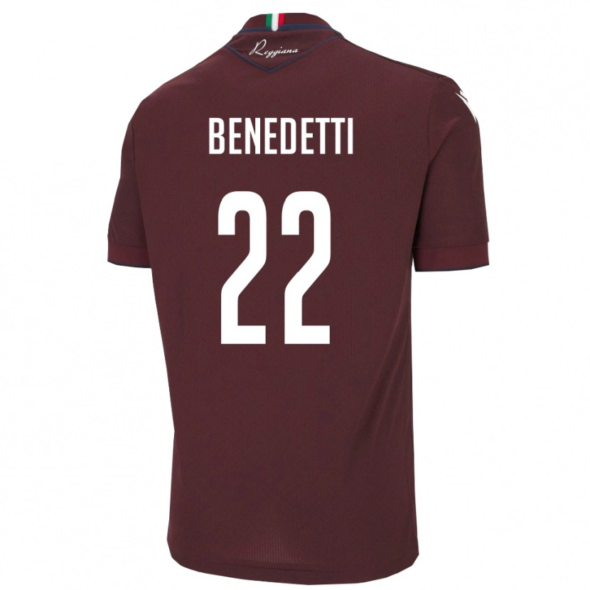 Danxen Børn Samuele Benedetti #22 Burgunder Hvid Hjemmebane Spillertrøjer 2025/26 Trøje T-Shirt