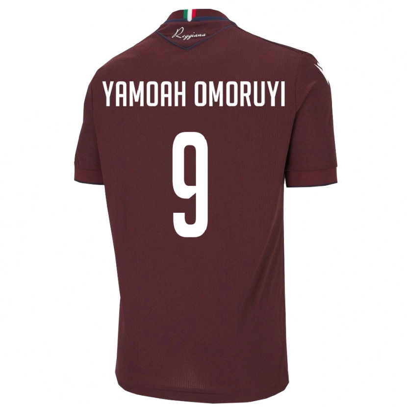 Danxen Børn Jeremiah Yamoah Omoruyi #9 Burgunder Hvid Hjemmebane Spillertrøjer 2025/26 Trøje T-Shirt