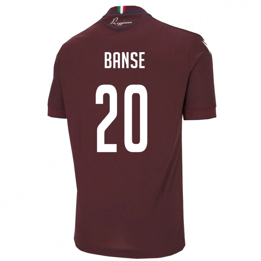 Danxen Børn Ousmane Banse #20 Burgunder Hvid Hjemmebane Spillertrøjer 2025/26 Trøje T-Shirt