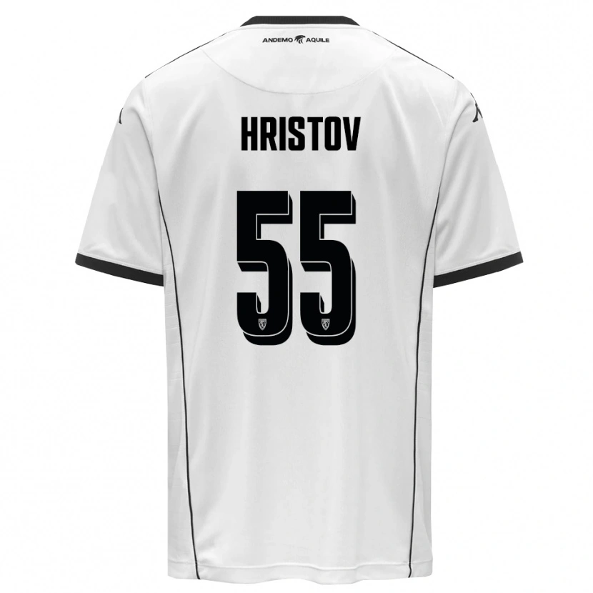 Danxen Børn Petko Hristov #55 Hvid Sort Hjemmebane Spillertrøjer 2025/26 Trøje T-Shirt