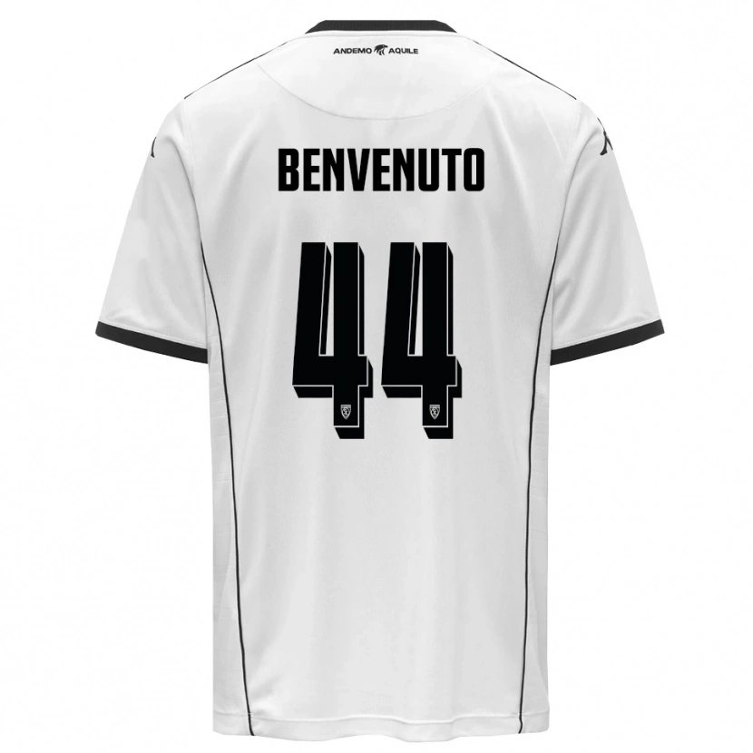 Danxen Børn Mattia Benvenuto #44 Hvid Sort Hjemmebane Spillertrøjer 2025/26 Trøje T-Shirt