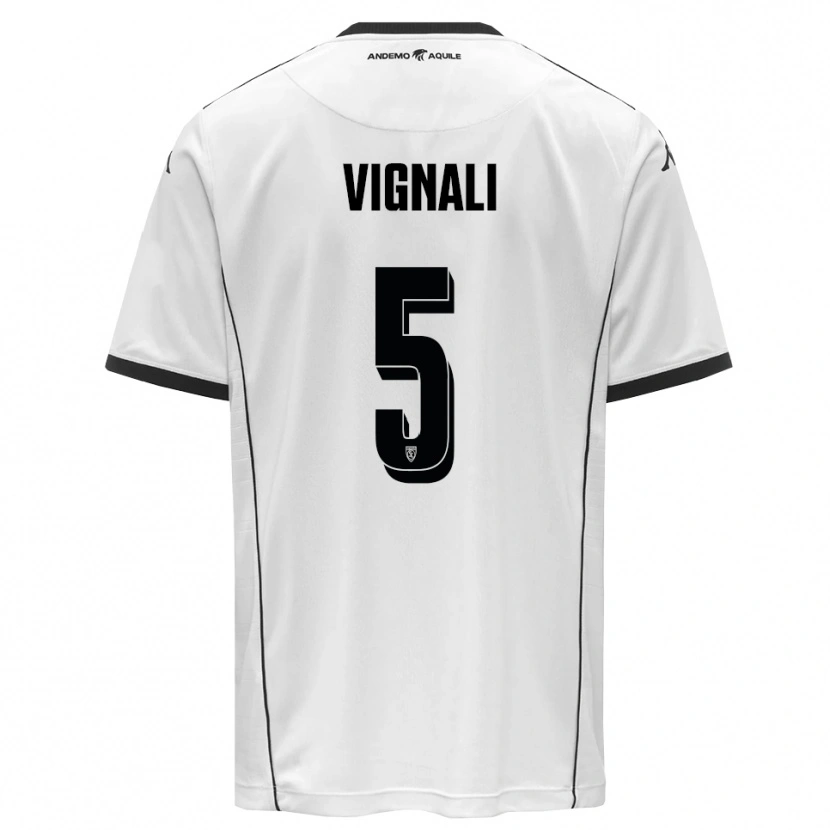 Danxen Børn Diego Vignali #5 Hvid Sort Hjemmebane Spillertrøjer 2025/26 Trøje T-Shirt