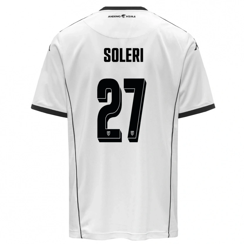 Danxen Børn Edoardo Soleri #27 Hvid Sort Hjemmebane Spillertrøjer 2025/26 Trøje T-Shirt