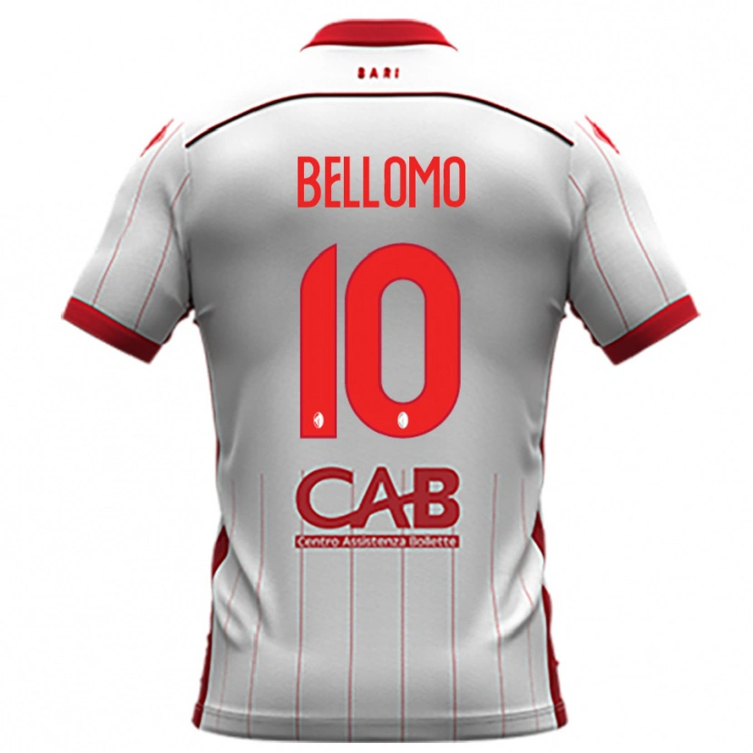 Danxen Børn Nicola Bellomo #10 Hvid Rød Hjemmebane Spillertrøjer 2025/26 Trøje T-Shirt