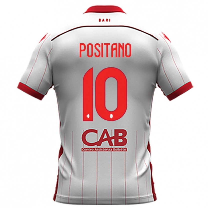 Danxen Børn Giuseppe Positano #10 Hvid Rød Hjemmebane Spillertrøjer 2025/26 Trøje T-Shirt