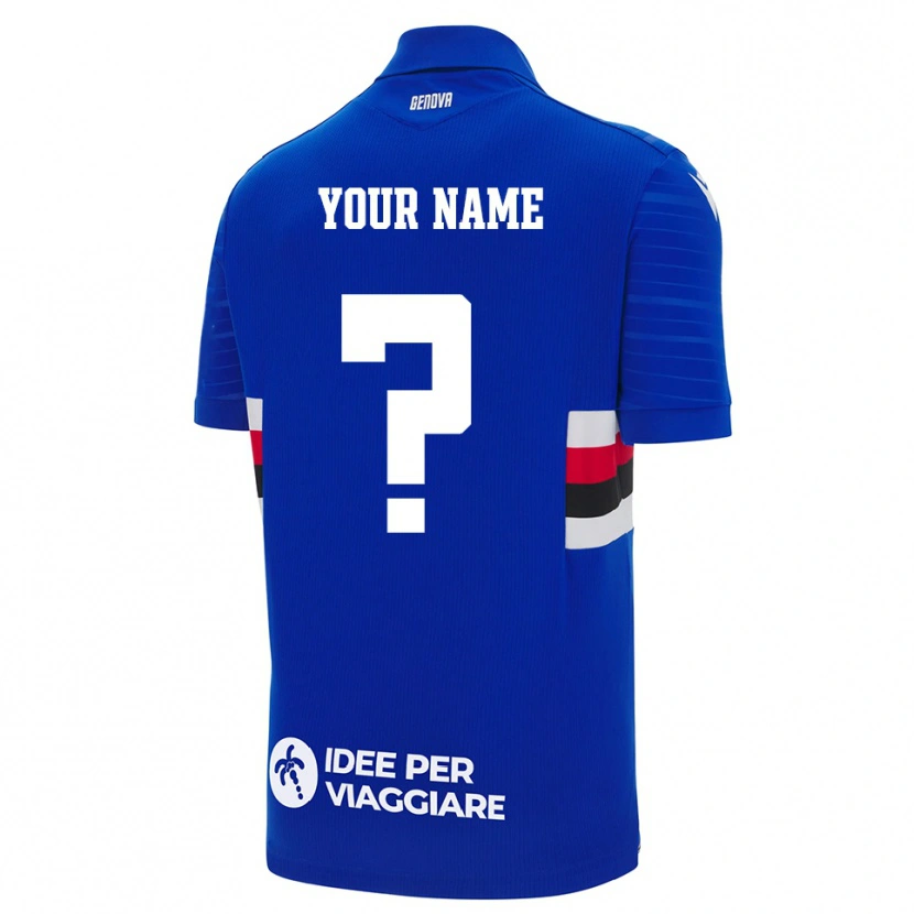 Danxen Børn Dit Navn #0 Blå Hvid Hjemmebane Spillertrøjer 2025/26 Trøje T-Shirt