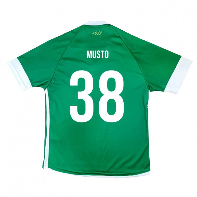 Danxen Børn Mattia Musto #38 Grøn Hvid Hjemmebane Spillertrøjer 2025/26 Trøje T-Shirt