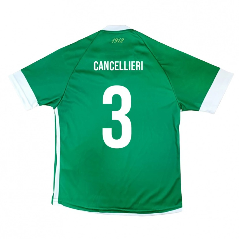 Danxen Børn Damiano Cancellieri #3 Grøn Hvid Hjemmebane Spillertrøjer 2025/26 Trøje T-Shirt