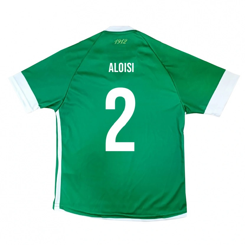 Danxen Børn Antonio Aloisi #2 Grøn Hvid Hjemmebane Spillertrøjer 2025/26 Trøje T-Shirt