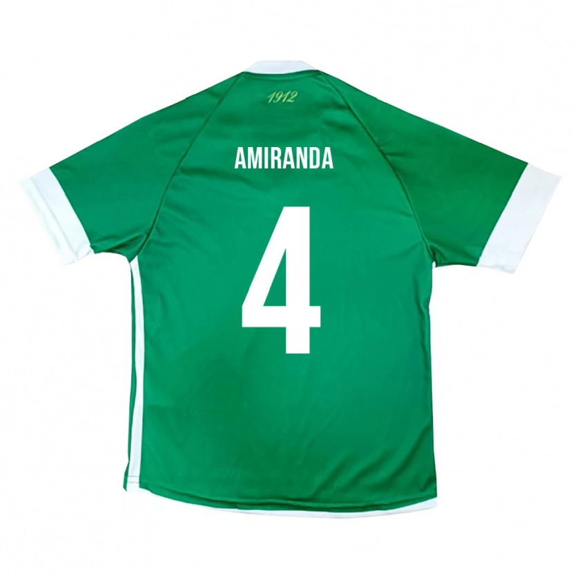 Danxen Børn Francesco Amiranda #4 Grøn Hvid Hjemmebane Spillertrøjer 2025/26 Trøje T-Shirt