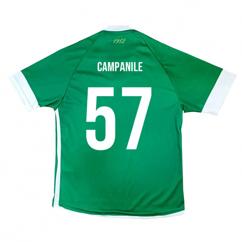 Danxen Børn Alessandro Campanile #57 Grøn Hvid Hjemmebane Spillertrøjer 2025/26 Trøje T-Shirt