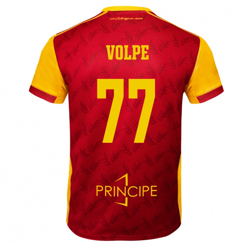 Danxen Børn Giovanni Volpe #77 Gul Rød Hjemmebane Spillertrøjer 2025/26 Trøje T-Shirt
