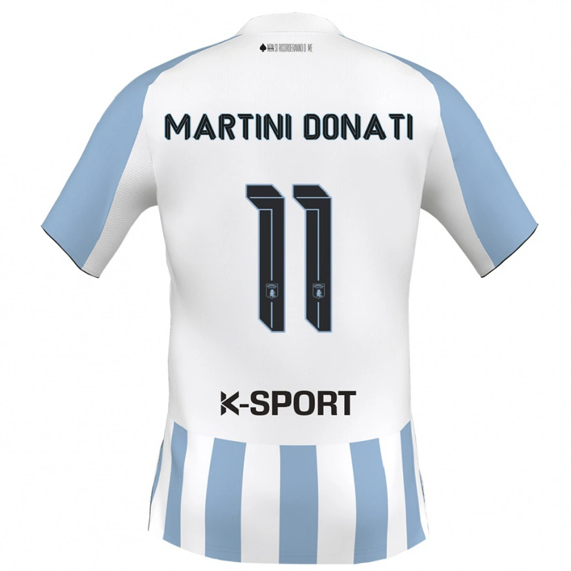 Danxen Børn Cesare Martini Donati #11 Hvid Himmelblå Hjemmebane Spillertrøjer 2025/26 Trøje T-Shirt