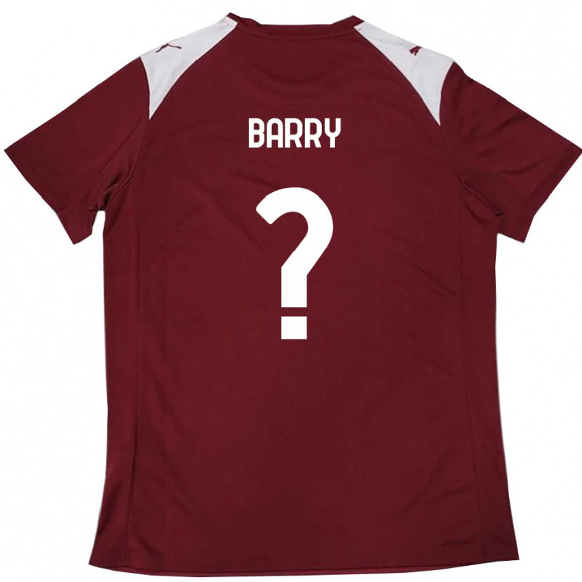Danxen Børn Sammy Barry #0 Bourgogne Hvid Hjemmebane Spillertrøjer 2025/26 Trøje T-Shirt