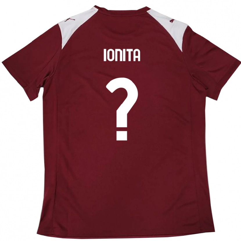 Danxen Børn Ștefan Ioniță #0 Bourgogne Hvid Hjemmebane Spillertrøjer 2025/26 Trøje T-Shirt
