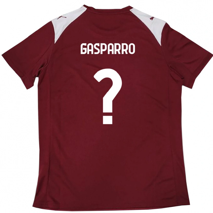 Danxen Børn Roberto Gasparro #0 Bourgogne Hvid Hjemmebane Spillertrøjer 2025/26 Trøje T-Shirt