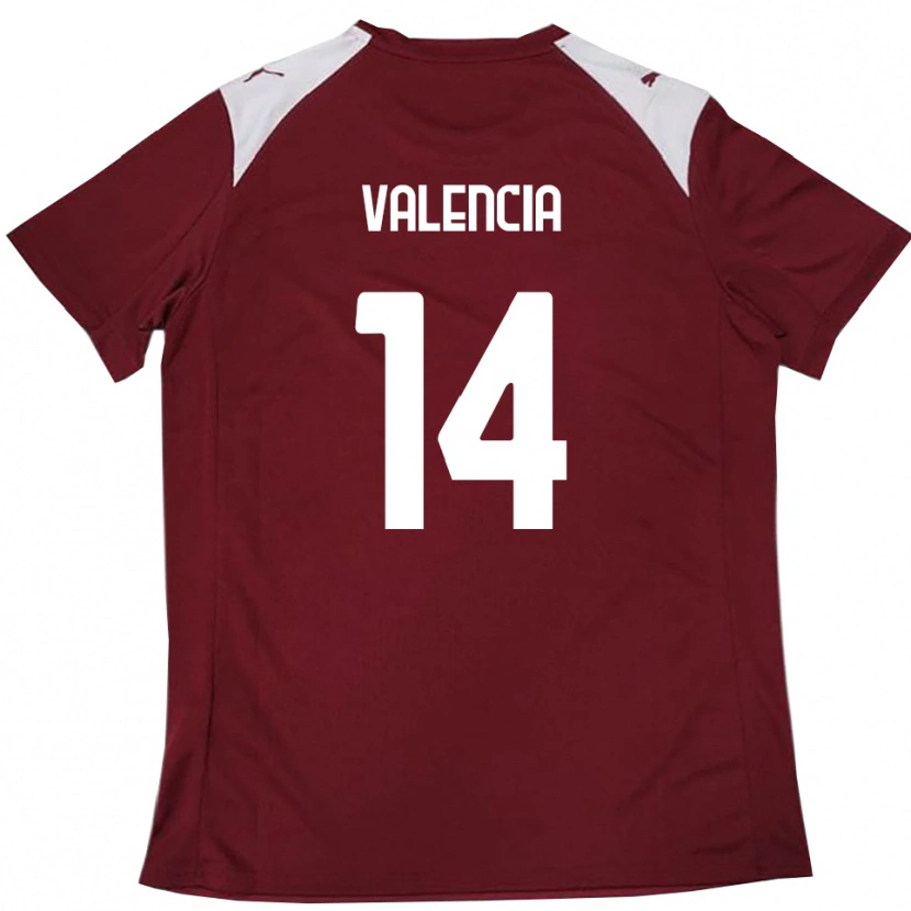 Danxen Børn Diego Valencia #14 Bourgogne Hvid Hjemmebane Spillertrøjer 2025/26 Trøje T-Shirt
