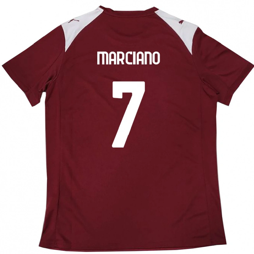 Danxen Børn Nicolò Marciano #7 Bourgogne Hvid Hjemmebane Spillertrøjer 2025/26 Trøje T-Shirt