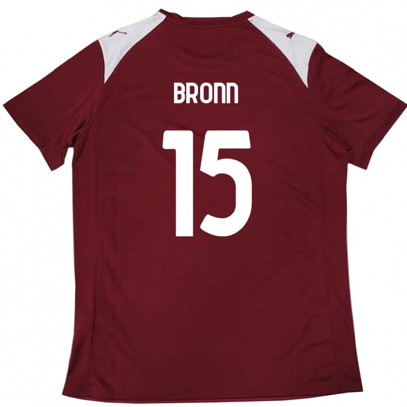 Danxen Børn Dylan Bronn #15 Bourgogne Hvid Hjemmebane Spillertrøjer 2025/26 Trøje T-Shirt