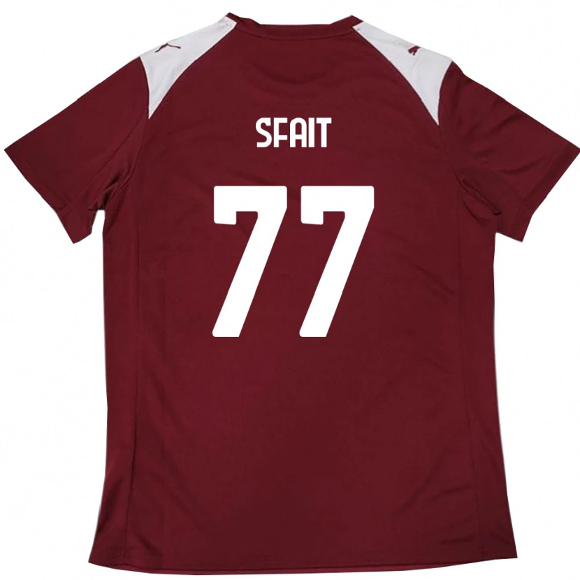 Danxen Børn Andres Sfait #77 Bourgogne Hvid Hjemmebane Spillertrøjer 2025/26 Trøje T-Shirt