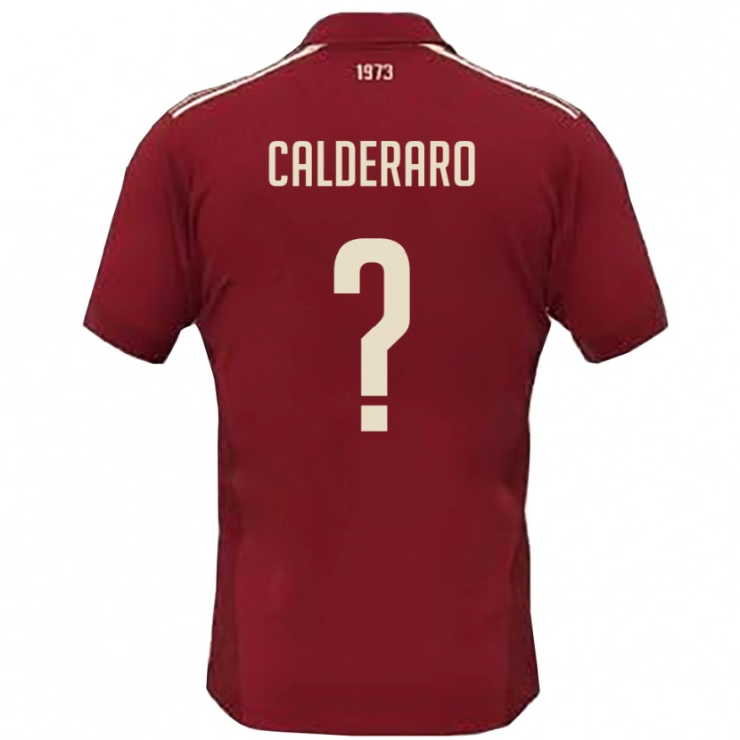 Danxen Børn Mattia Calderaro #0 Bourgogne Hvid Hjemmebane Spillertrøjer 2025/26 Trøje T-Shirt