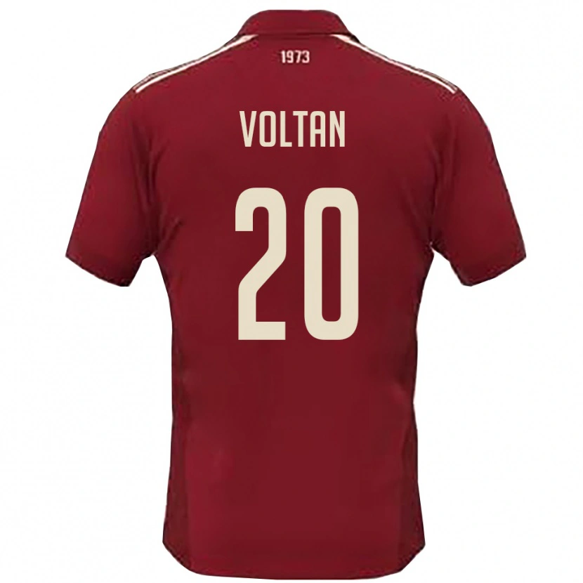 Danxen Børn Davide Voltan #20 Bourgogne Hvid Hjemmebane Spillertrøjer 2025/26 Trøje T-Shirt