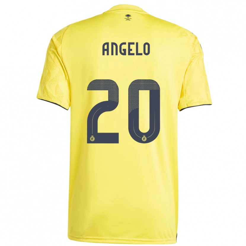 Danxen Børn Ângelo #20 Gul Sort Hjemmebane Spillertrøjer 2025/26 Trøje T-Shirt