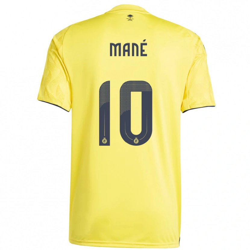 Danxen Børn Sadio Mané #10 Gul Sort Hjemmebane Spillertrøjer 2025/26 Trøje T-Shirt