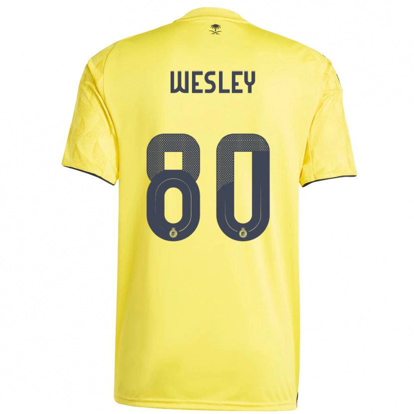 Danxen Børn Wesley #80 Gul Sort Hjemmebane Spillertrøjer 2025/26 Trøje T-Shirt