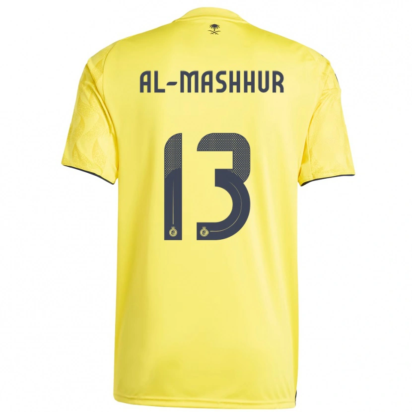 Danxen Børn Fawaz Al-Mashhur #13 Gul Sort Hjemmebane Spillertrøjer 2025/26 Trøje T-Shirt