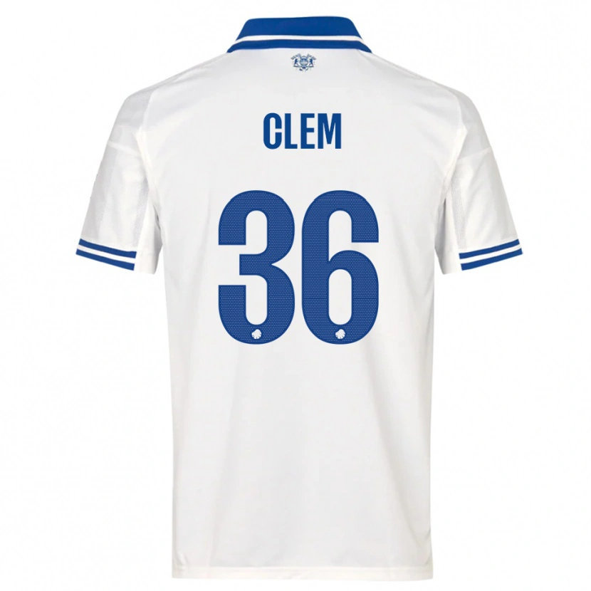 Danxen Børn William Clem #36 Hvid Blå Hjemmebane Spillertrøjer 2025/26 Trøje T-Shirt