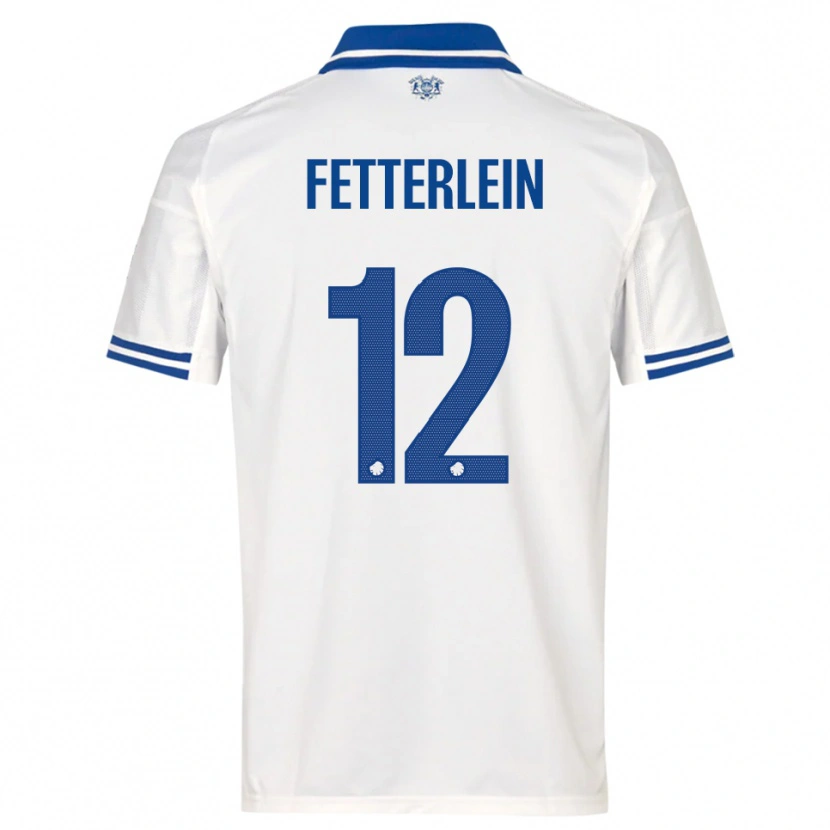 Danxen Børn Sean Fetterlein #12 Hvid Blå Hjemmebane Spillertrøjer 2025/26 Trøje T-Shirt