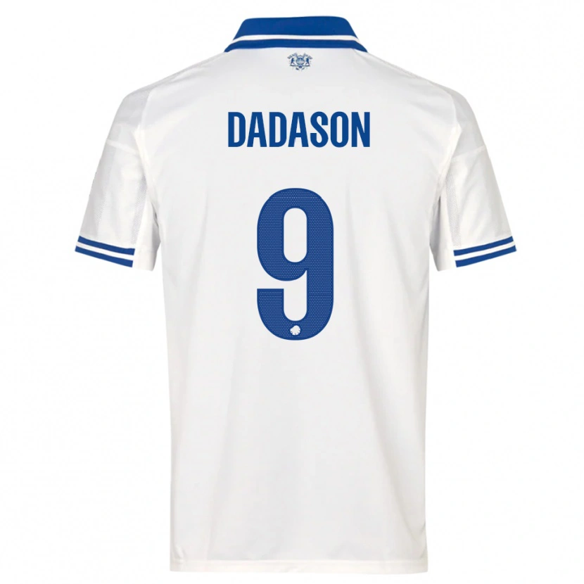 Danxen Børn Viktor Dadason #9 Hvid Blå Hjemmebane Spillertrøjer 2025/26 Trøje T-Shirt