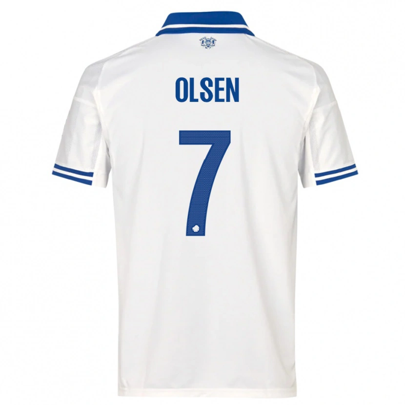 Danxen Børn Gunnar Olsen #7 Hvid Blå Hjemmebane Spillertrøjer 2025/26 Trøje T-Shirt