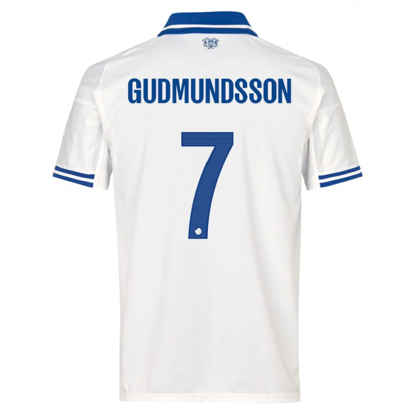 Danxen Børn Galdur Gudmundsson #7 Hvid Blå Hjemmebane Spillertrøjer 2025/26 Trøje T-Shirt