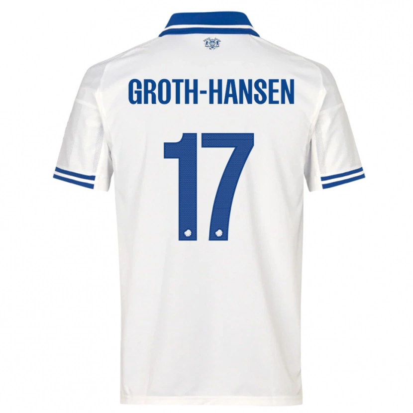 Danxen Børn Paula Groth-Hansen #17 Hvid Blå Hjemmebane Spillertrøjer 2025/26 Trøje T-Shirt