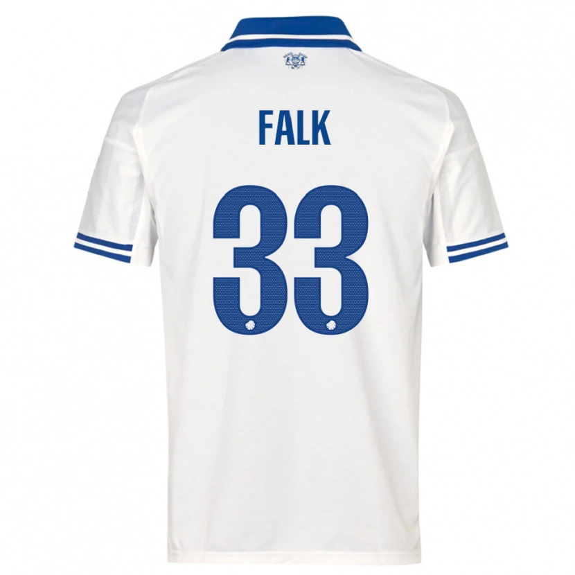 Danxen Børn Rasmus Falk #33 Hvid Blå Hjemmebane Spillertrøjer 2025/26 Trøje T-Shirt
